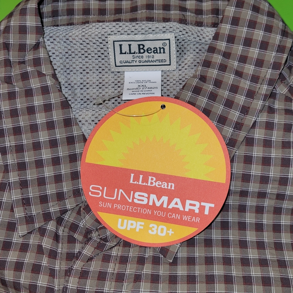 LL Bean Mens Sunsmart Vented Button Down Shirt Siz